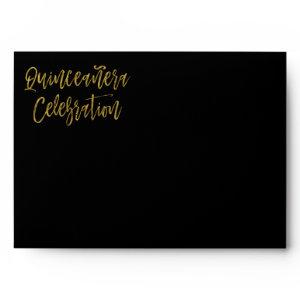 Quinceanera Return Address Printed on Back Envelope