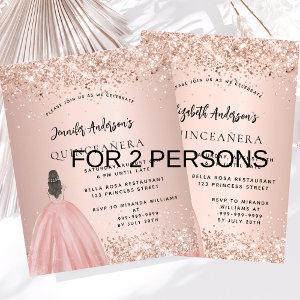 Quinceanera rose dress 2 girls twins