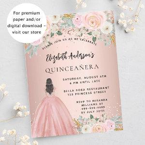 Quinceanera rose flowers dress budget  flyer