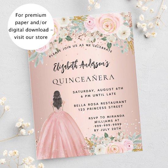 Quinceanera rose flowers dress budget  flyer