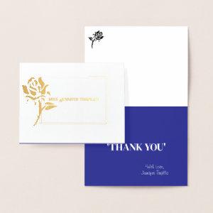 Quinceanera Rose Foil Custom Thank You  Foil Card