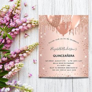 Quinceanera rose gold balloons budget  flyer