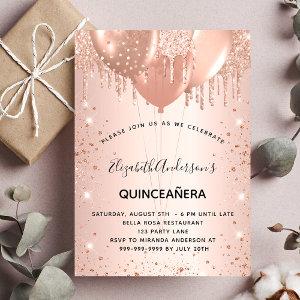 Quinceanera rose gold balloons