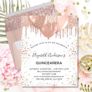 Quinceanera rose gold balloons