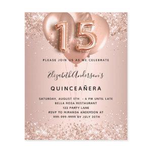Quinceanera rose gold balloons