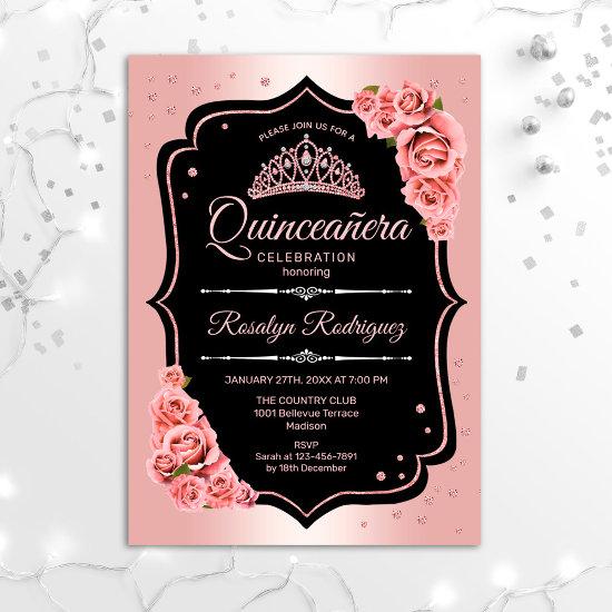 Quinceanera - Rose Gold Black