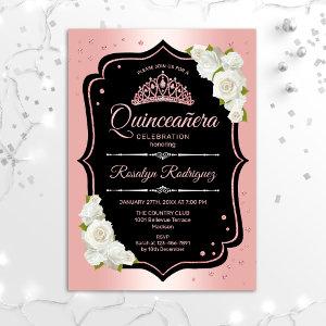 Quinceanera - Rose Gold Black White