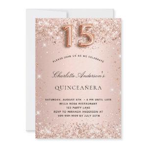 Quinceanera rose gold blush glitter dust luxury