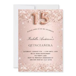 Quinceanera rose gold blush glitter