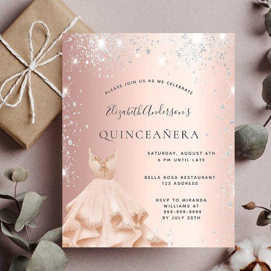 Quinceanera rose gold budget  flyer