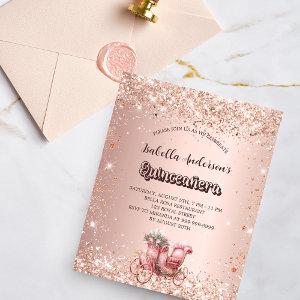 Quinceanera rose gold carriage