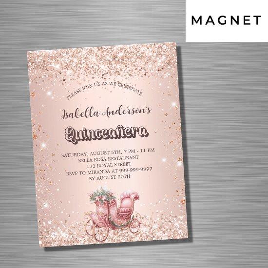 Quinceanera rose gold carriage luxury magnetic