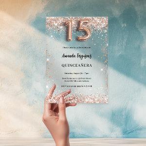 Quinceanera rose gold clear party acrylic