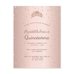 Quinceanera rose gold diamonds  postcard