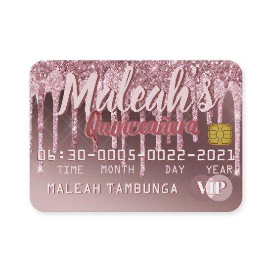 Quinceañera Rose Gold Drip Glitter