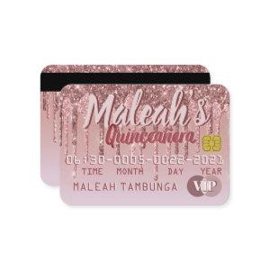 Quinceañera Rose Gold Drip Glitter