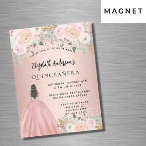 Quinceanera rose gold flowers dress luxury magnetic