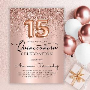 Quinceañera Rose Gold Glitter 15th Birthday