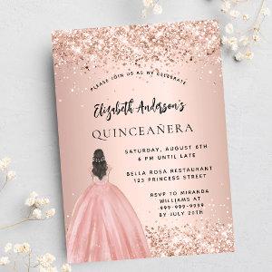 Quinceanera rose gold glitter dress luxury