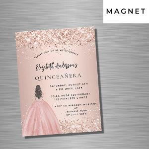 Quinceanera rose gold glitter dress luxury magnetic