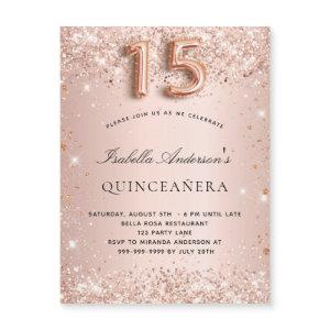 Quinceanera rose gold glitter magnet