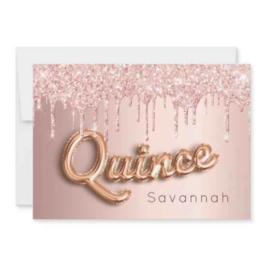 Quinceanera rose gold glitter pink luxurious