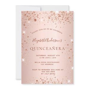 Quinceanera rose gold glitter sparkle glam