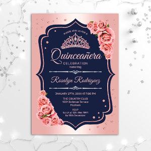 Quinceanera - Rose Gold Navy