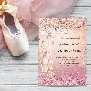 Quinceanera rose gold pink ballerina luxury