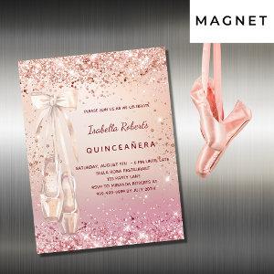 Quinceanera rose gold pink ballerina shoes luxury magnetic
