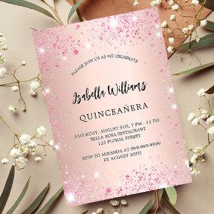 Quinceanera rose gold pink sparkles luxury