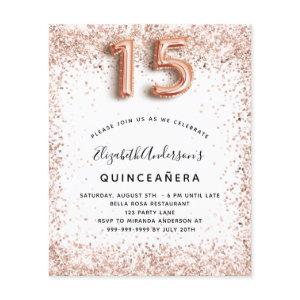 Quinceanera rose gold white budget  flyer