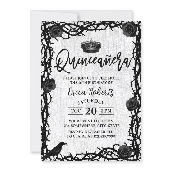 Quinceanera Rose Thorn Dark Fairy Tale Birthday