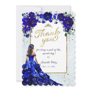 Quinceañera Royal Blue and Gold Thank you