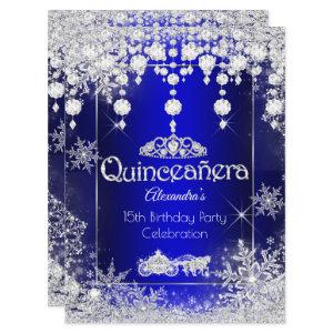 Quinceanera Royal Blue Fairytale Winter Wonderland