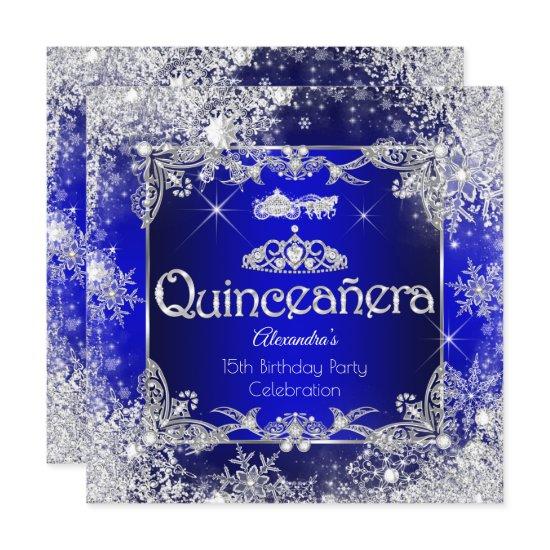 Quinceanera Royal Blue Fairytale Winter Wonderland