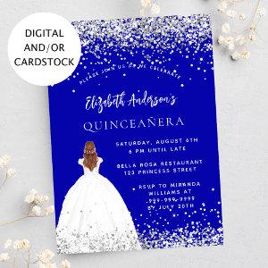 Quinceanera royal blue glitter dress