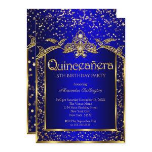 Quinceanera Royal Blue Gold Birthday Party