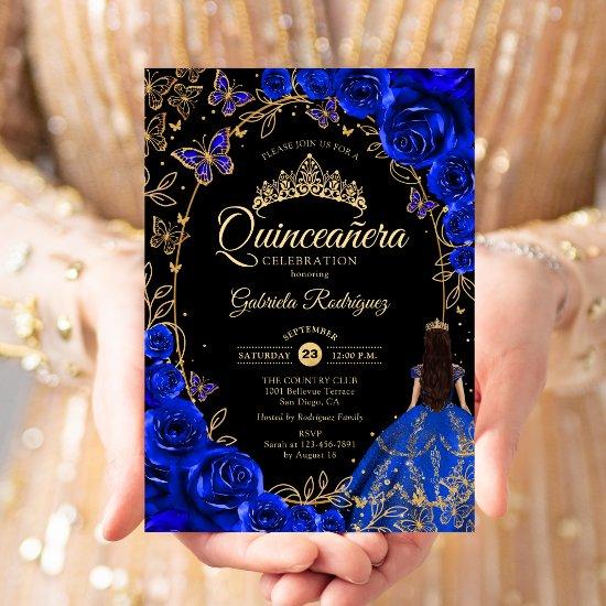 Quinceanera Royal Blue Gold Black