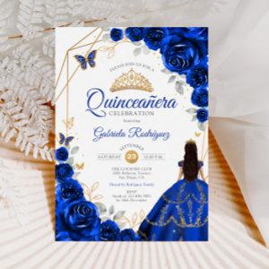Quinceanera Royal Blue Gold Dress