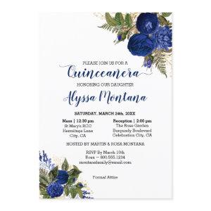 Quinceanera Royal Blue Roses Mass & Reception