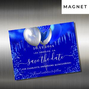 Quinceanera royal blue save the date magnet