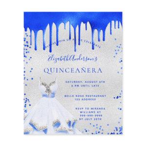 Quinceanera royal blue silver budget  flyer