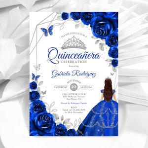 Quinceanera Royal Blue Silver Dress
