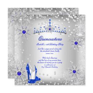 Quinceanera Royal Blue Silver Winter Wonderland