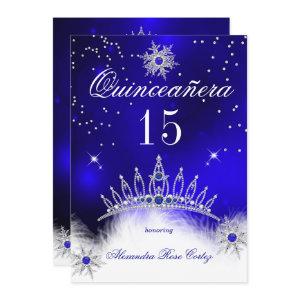 Quinceanera Royal Blue Snowflake 15th Birthday