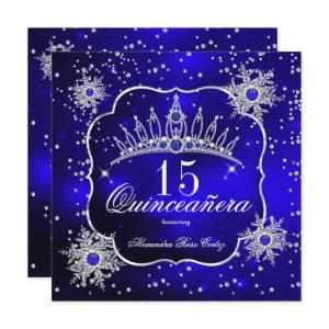 Quinceanera Royal Blue Snowflake Tiara 15th Party