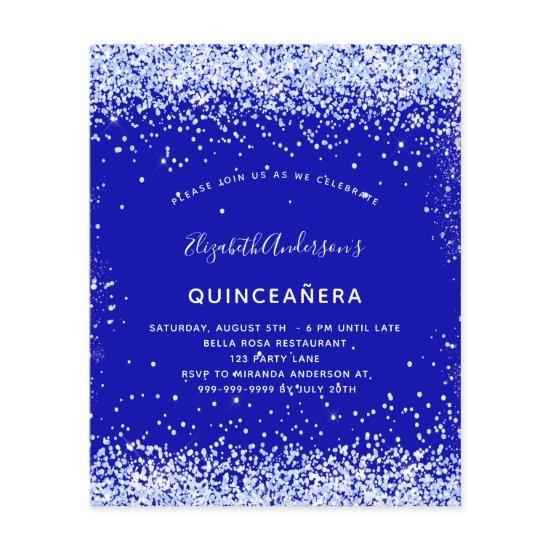 Quinceanera royal blue white budget  flyer