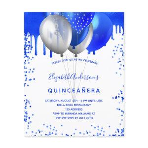 Quinceanera royal blue white budget  flyer