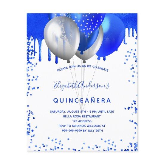 Quinceanera royal blue white budget  flyer
